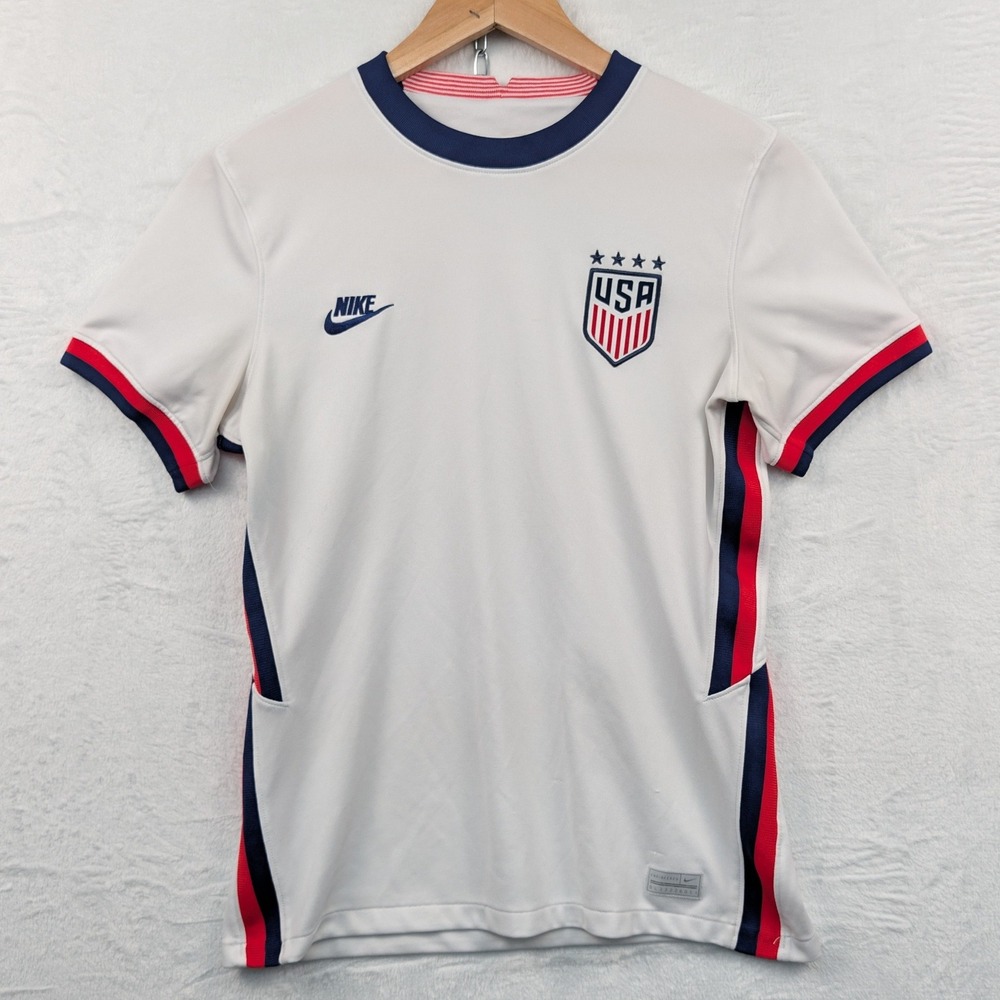 Nike Soccer Jersey Women's Medium White USWNT Dri-FIT Soccer Athletic Sportswear